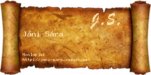 Jáni Sára névjegykártya